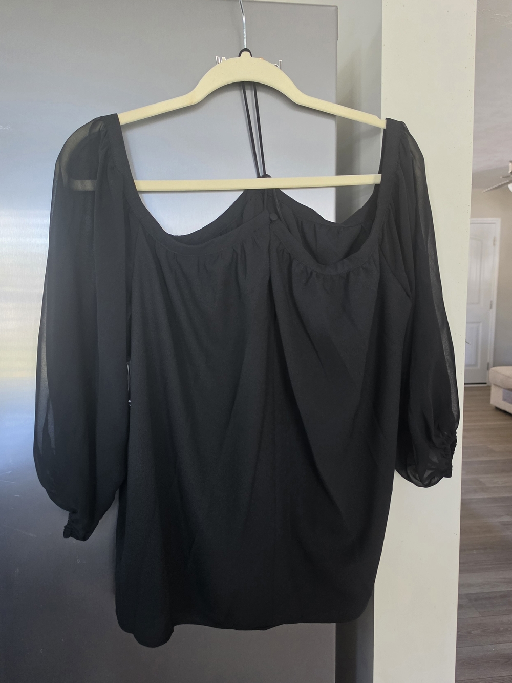 Black Off-Shoulder Peasant Top Classic Women's Style